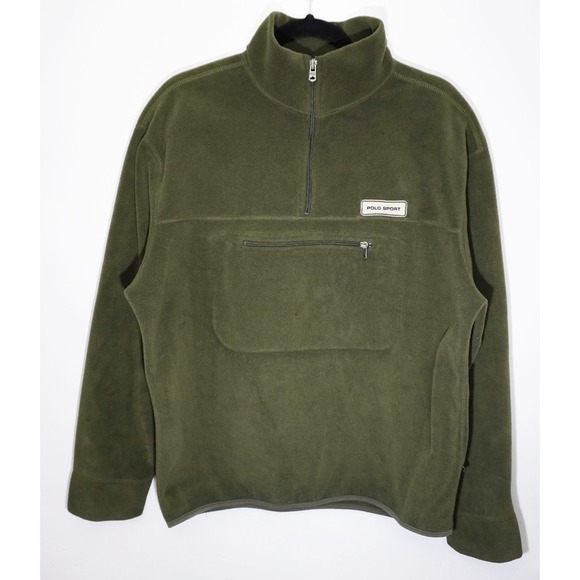 Polo Sport Other - VTG 90s Polo Sport Ralph Lauren Green PolarTec Quarter Zip Fleece Men's Large